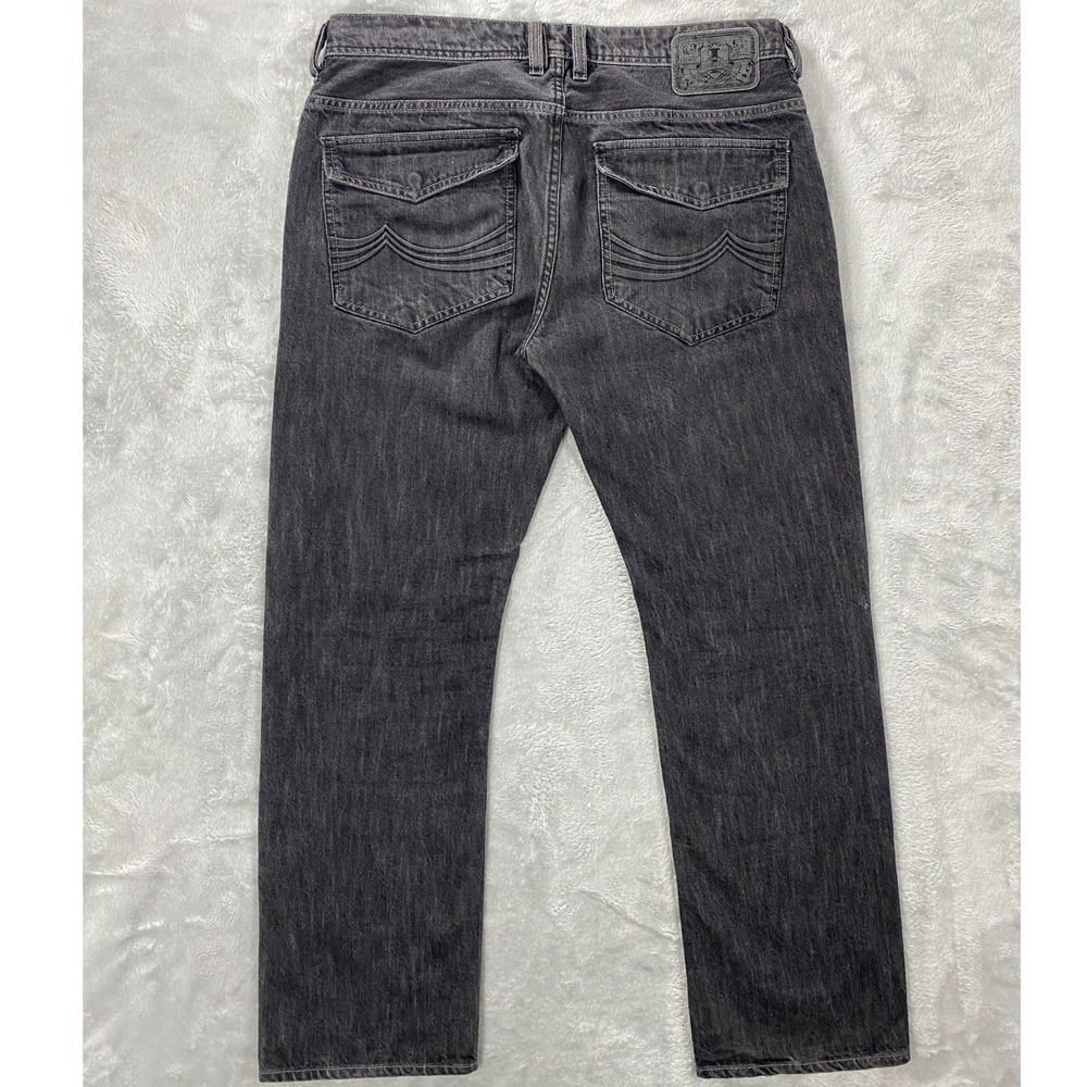 Vintage 90s Y2K Buffalo I Boot Cut Flap Pocket Denim Jeans Men 33x32 Faded Black